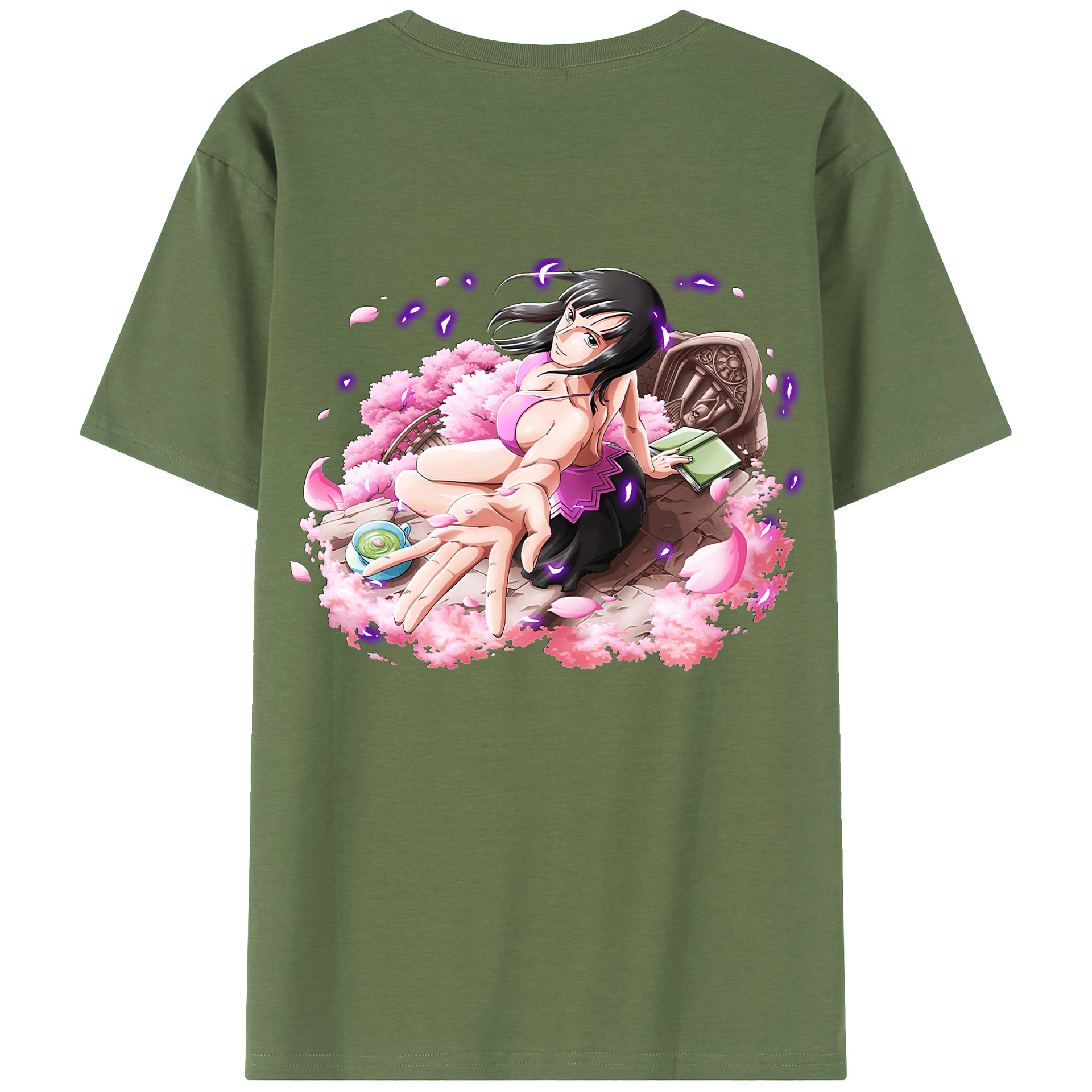 ワンピース ニコ・ロビン ONE PIECE Nico Robin 綿100％ メンズ半袖Tシャツ（バックプリント） 通気性